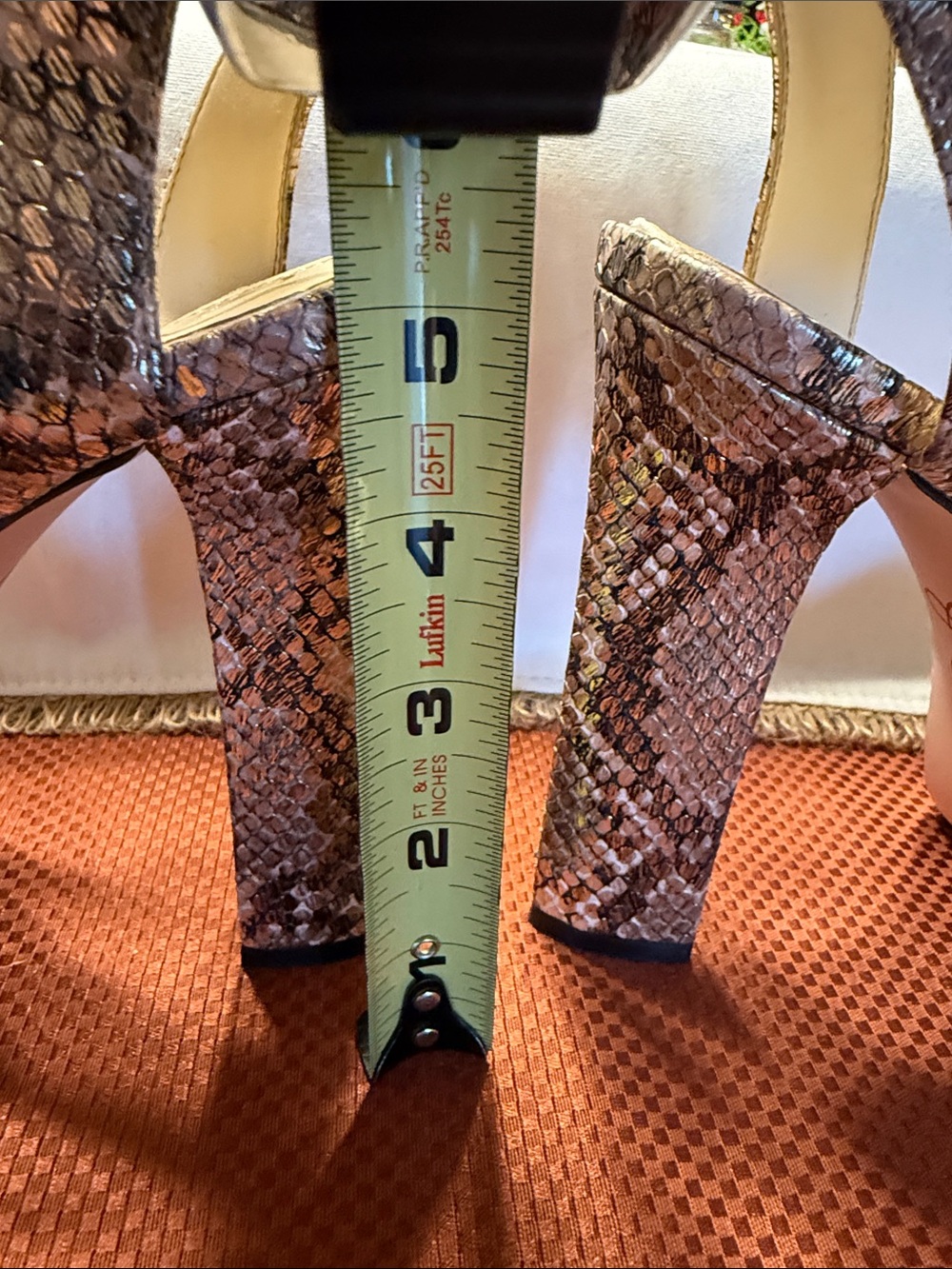 Jessica Simpson Brown Snake-Print Platform Sandals - Picture 4 of 6